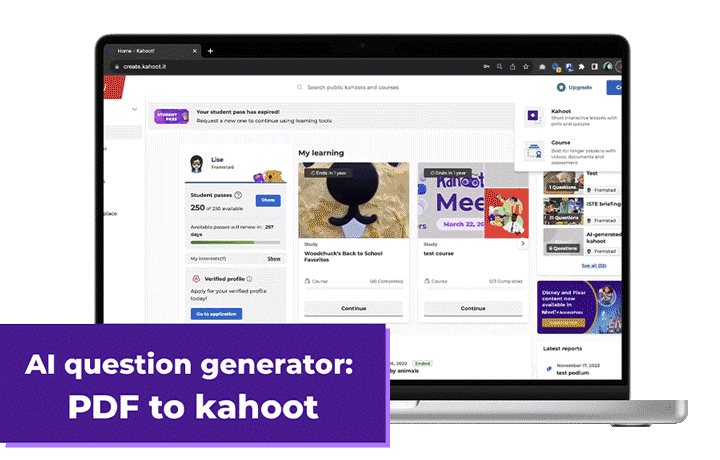 gif overviewing AI PDF-to-kahoot